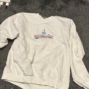 Disney White Sweatshirt with Colorful Castle Design